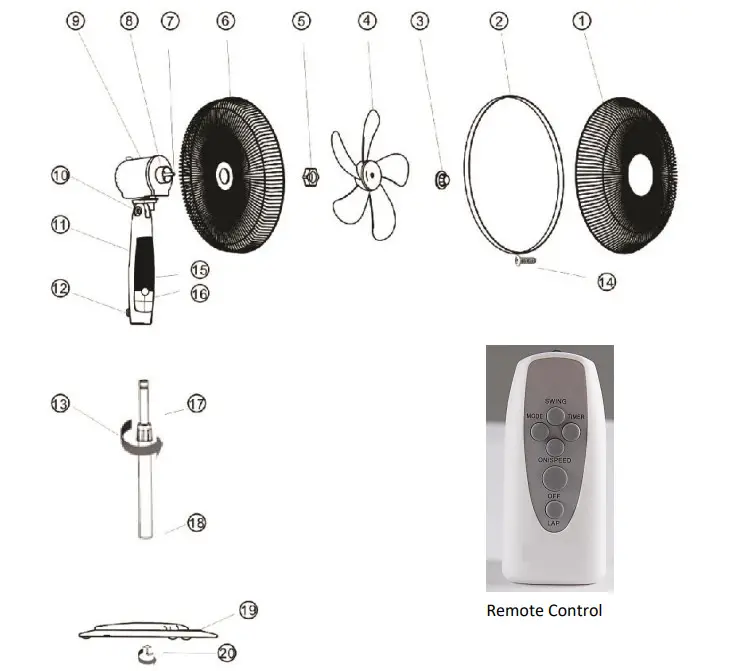 Goldair GPPF220 45cm Pedestal Fan with WiFi - Figure 1