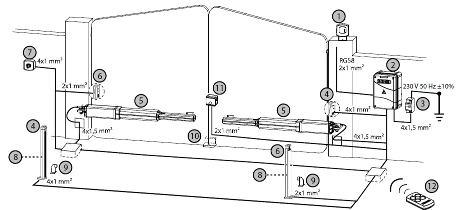 FADINI HINDI 880 SPRINT Oil-Hydraulic-Kit-Operator-for-Swinging-Gates-fig- (2)