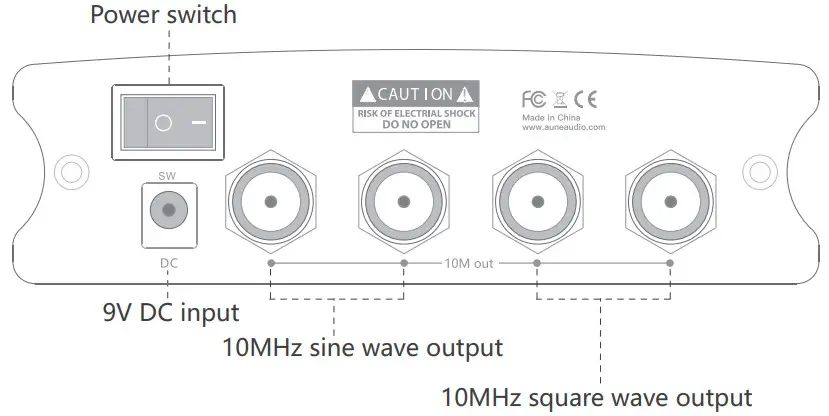 aune XC1 Audio Clock - Rear Panel