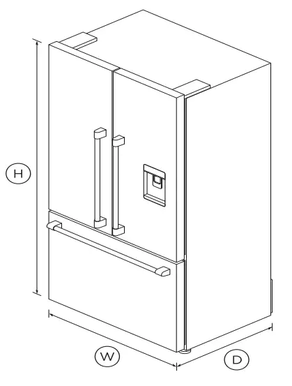 FISHER PAYKEL RF201ACUSX1_N 36 Inch Freestanding French Door Refrigerator Freezer - fig 1