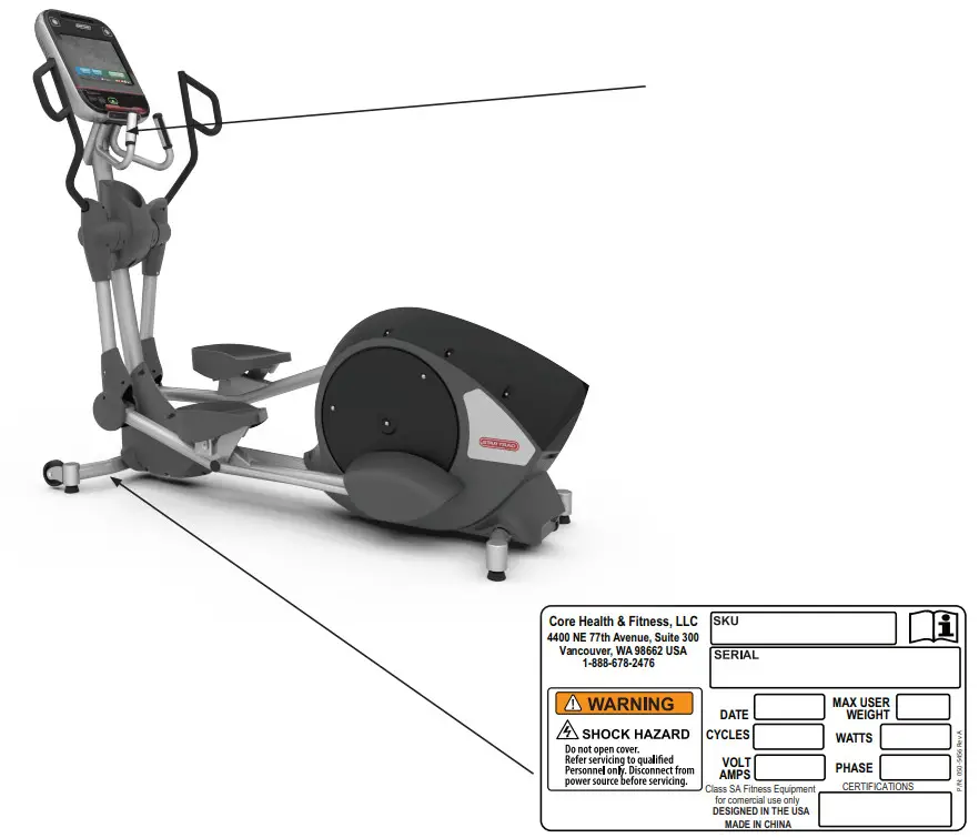 STAR TRAC 8-RDE Rear Drive Elliptical - fig1