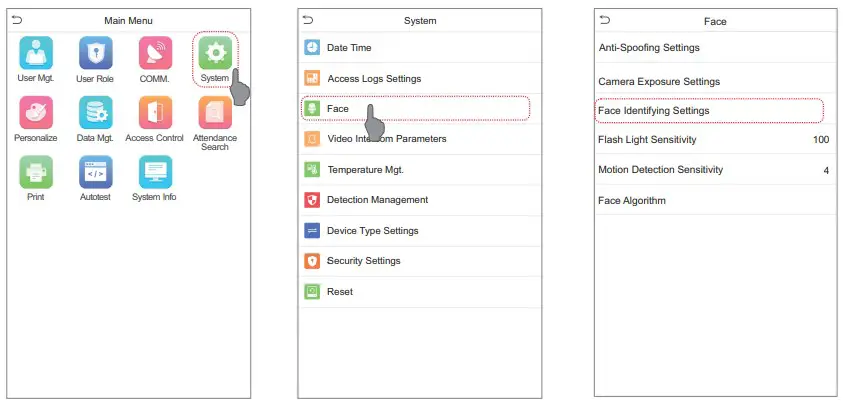Multi-face Identifying Settings