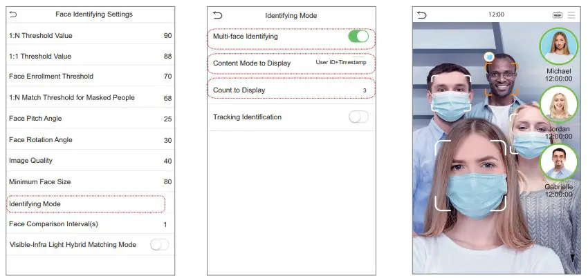 Multi-face Identifying Settings