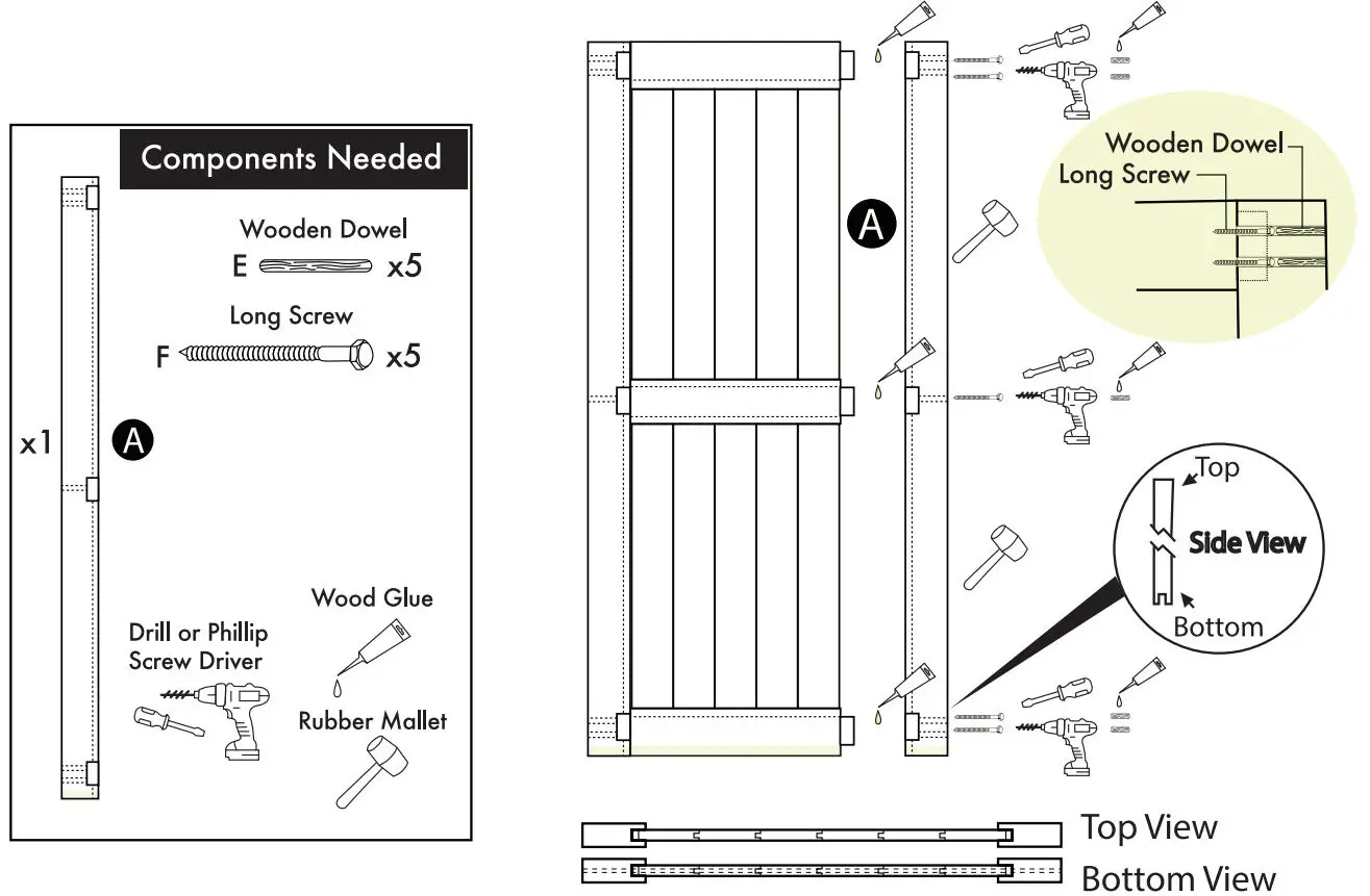 HOMACER 49861019 5 In1 Pine Wood Barn Door Frame - STEP2