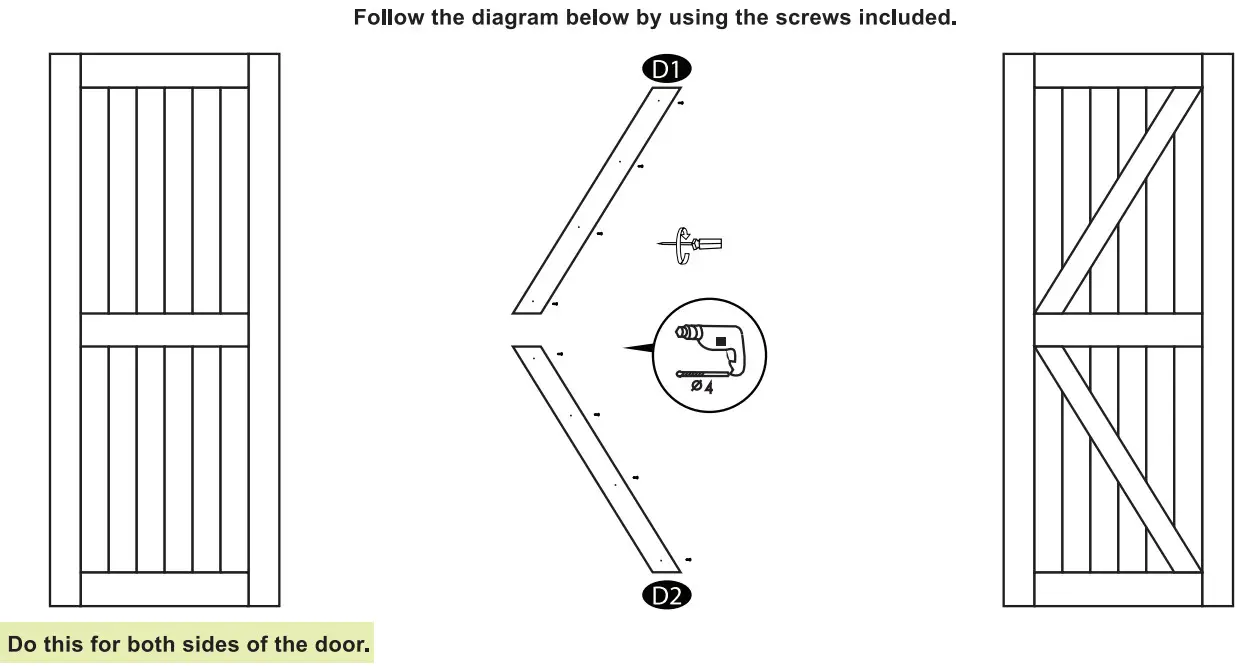 HOMACER 49861019 5 In1 Pine Wood Barn Door Frame - STEP5