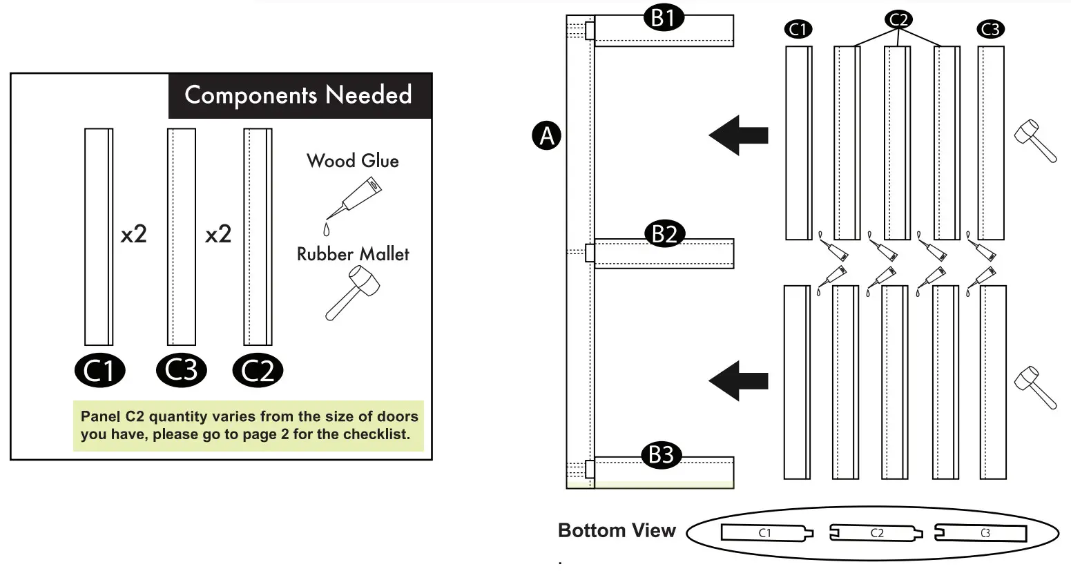 HOMACER 49861019 5 In1 Pine Wood Barn Door Frame - fig3