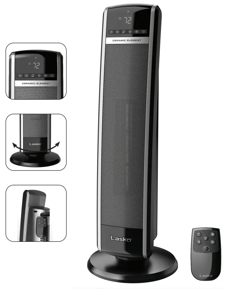 LASKO CT30754C Digital Ceramic Tower Heater with Remote Control