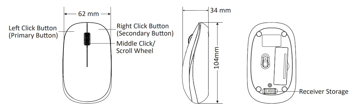 Perixx PERIDUO 712 Wirelesss 2 in 1 Combo with Mini Keyboard and Mouse - Product Illustra�on 1