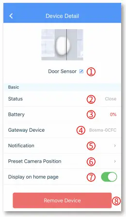 BOSMA X1 Lite Security Camera - WINDOW SENSOR