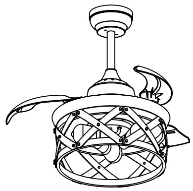 Parrot Uncle F3525110V 36 Inch Industrial Ceiling Fan with Lighting and Remote - fig