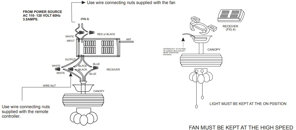 Parrot Uncle F3525110V 36 Inch Industrial Ceiling Fan with Lighting and Remote - fig11