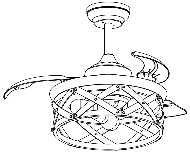 Parrot Uncle F3525110V 36 Inch Industrial Ceiling Fan with Lighting and Remote