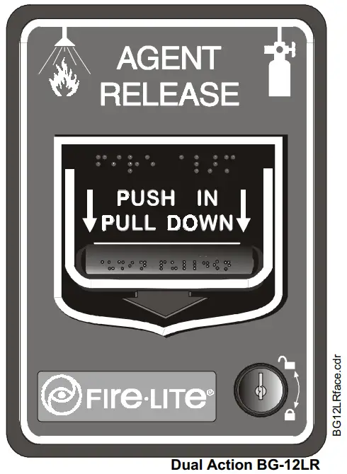FIre-LITe ALarms BG-12LRA Agent Release Pull Station -