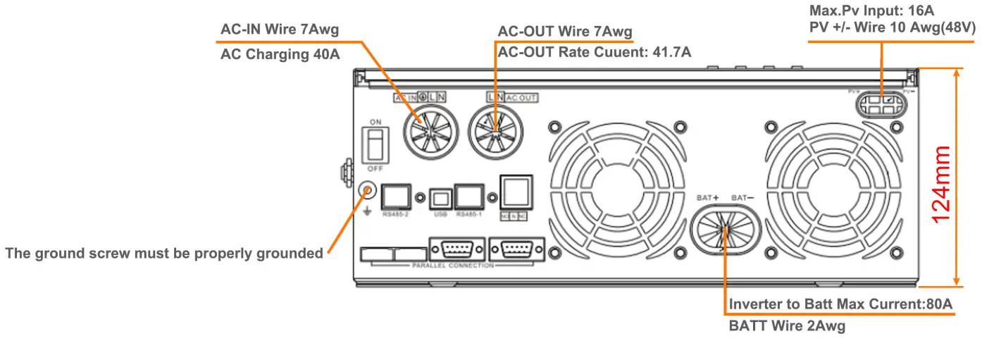 Temank 3000W Solar Inverter Pure Sine Wave 24V 120V Off-Grid Power Inverter - fig 3