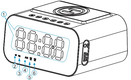 Lotuze BT510 Digital Alarm Clock with Wireless Charging and USB Charger-7