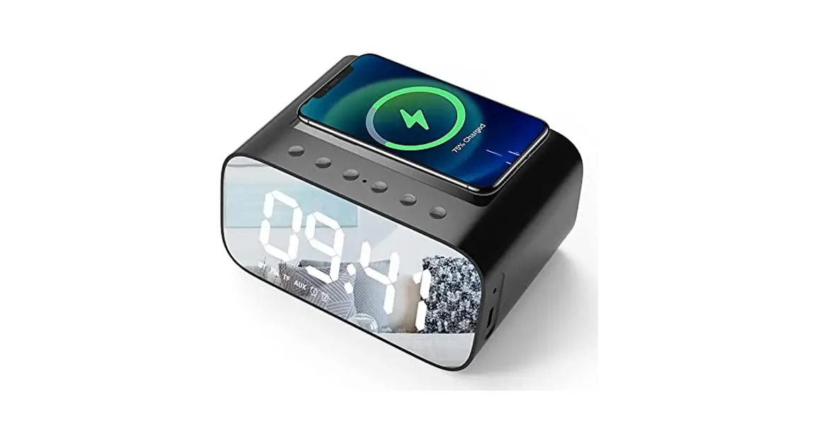 Lotuze Bt510 Digital Alarm Clock With Wireless Charging And Usb Charger User Manual