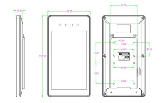 Bresee DR21-8UW 8-Inch Face Recognition Access Control Equipment fig1