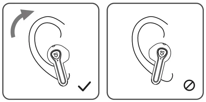 SOUNDPEATS C102 Air3 Wireless Earbuds - wearing