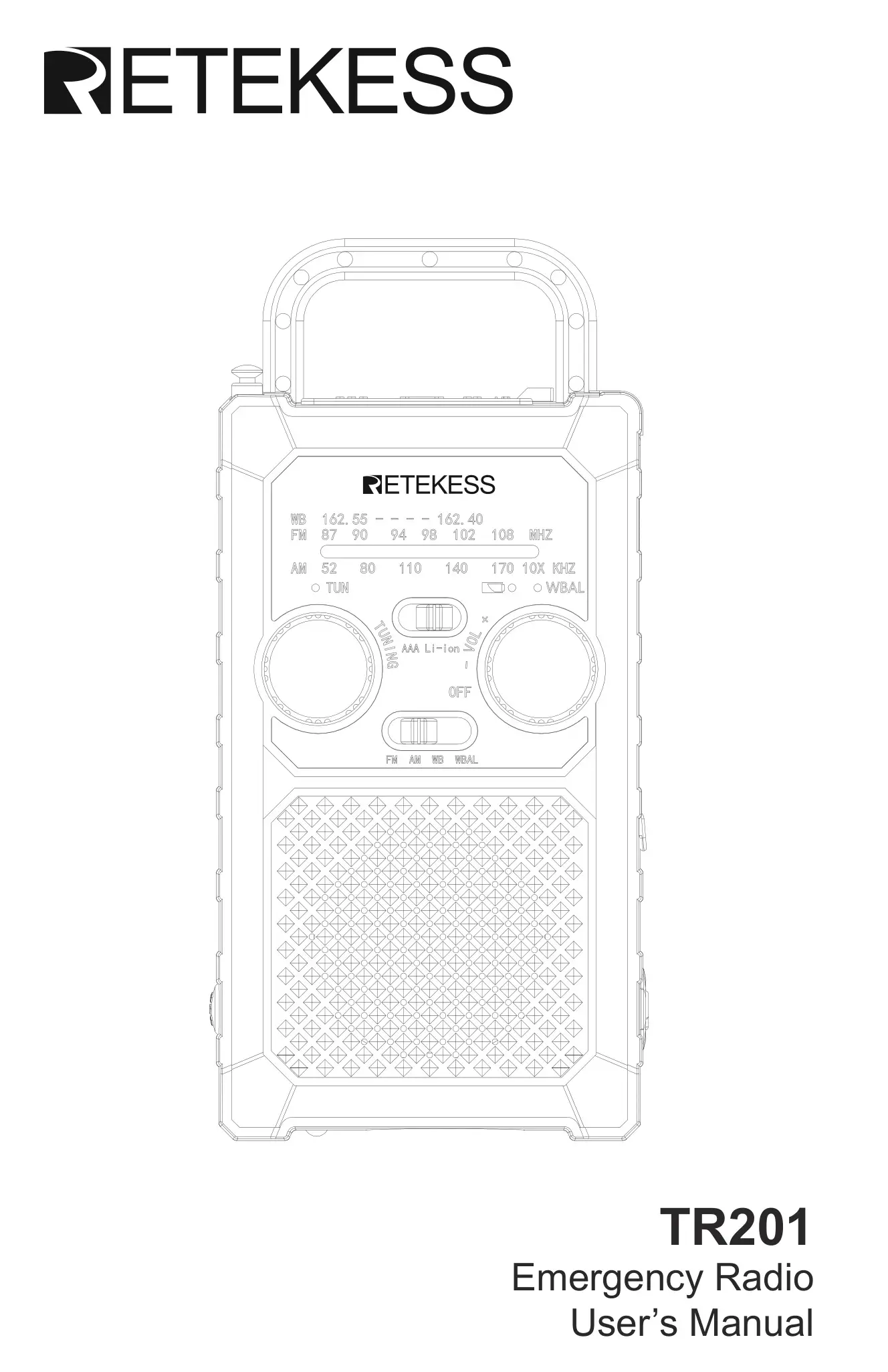 RETEKESS TR201 Emergency Radio User Manual