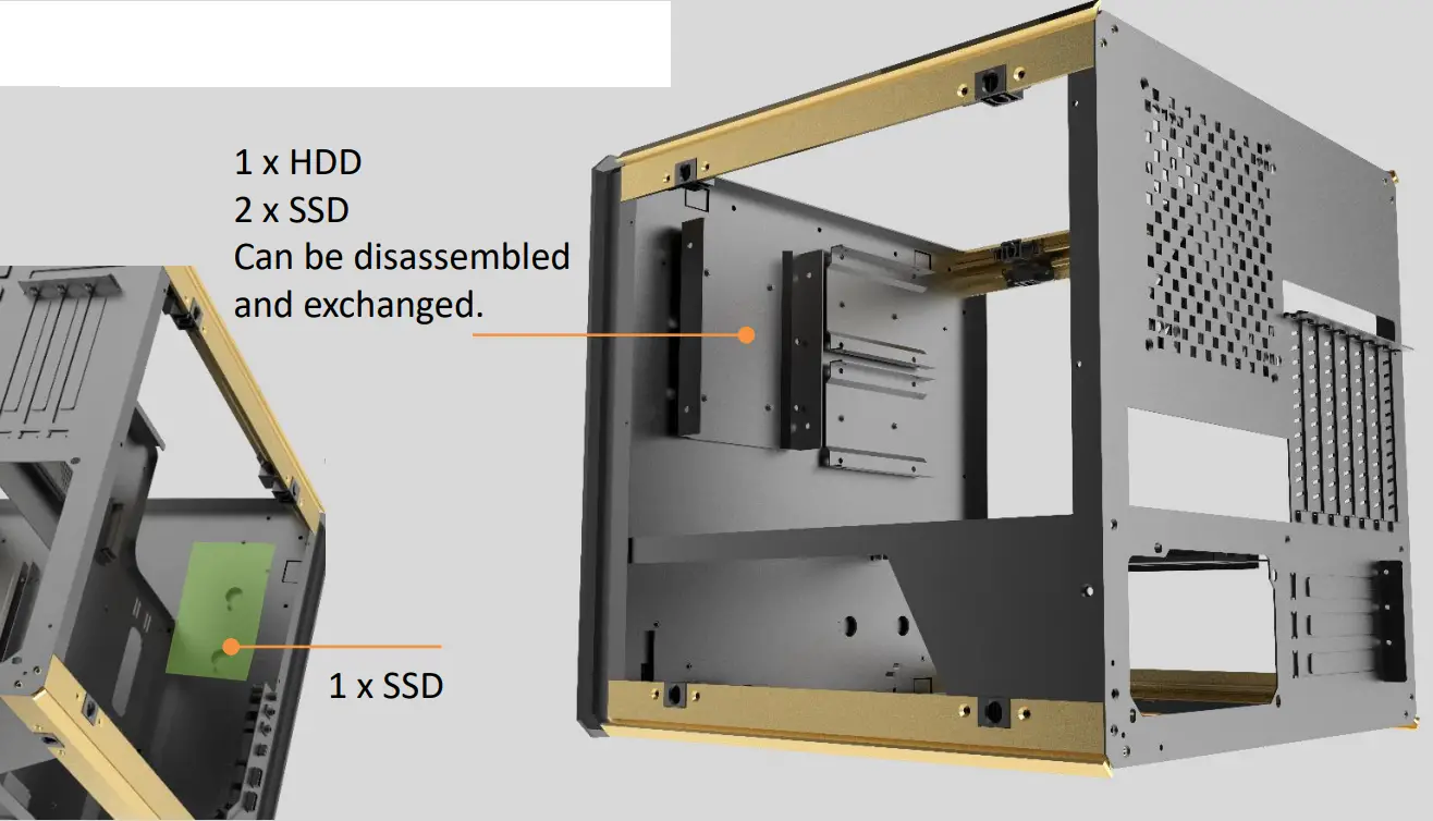 AZZA CSAZ 902 Luxurious Cube Case with Infinity Mirror - HDD & SSD Installation