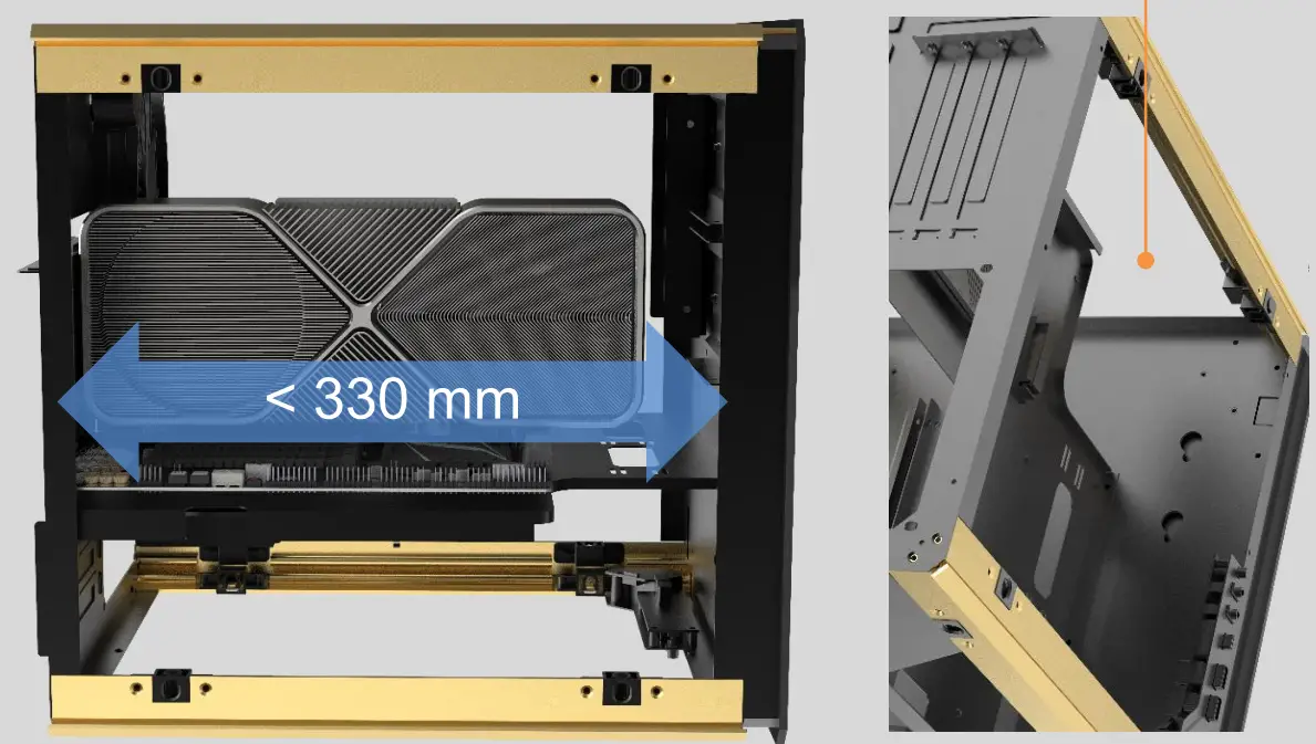 AZZA CSAZ 902 Luxurious Cube Case with Infinity Mirror - Motherboard 1