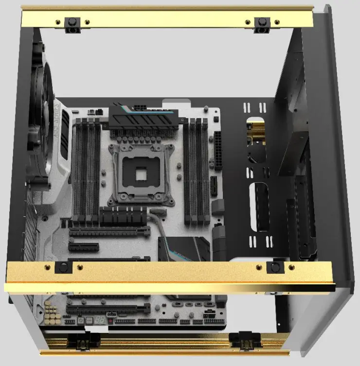 AZZA CSAZ 902 Luxurious Cube Case with Infinity Mirror - Motherboard