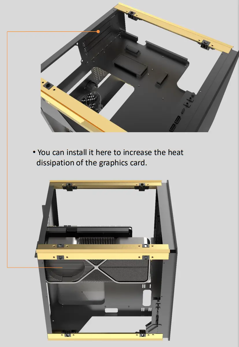 AZZA CSAZ 902 Luxurious Cube Case with Infinity Mirror - graphics card