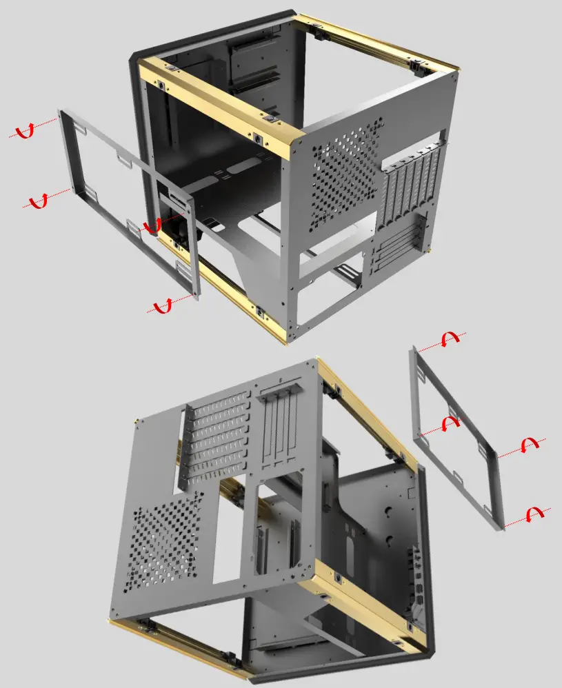 AZZA CSAZ 902 Luxurious Cube Case with Infinity Mirror - radiators