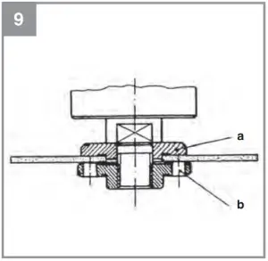 Flange arrangements when using grinding wheels and cutting wheels