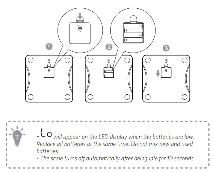 eufy T9149 Smart Scale Owner's Manual - Inserting the Batteries