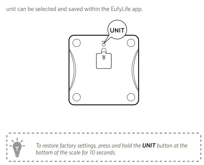 eufy T9149 Smart Scale Owner's Manual - Selecting the Measuring Unit