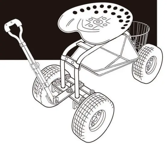 COSTWAY GT3451A Steerable Garden Cart Rolling Work Seat - Product Overview 1