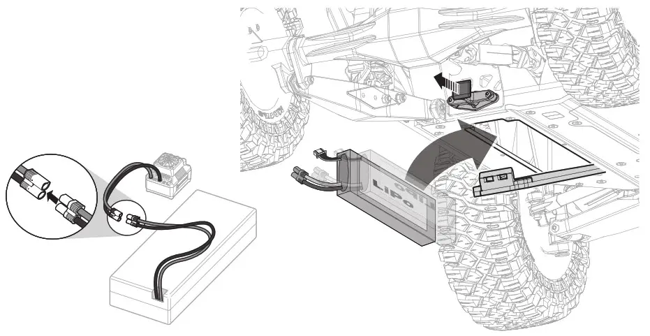 Losi LOS05021 Super Baja Rey 2 0 Smart 1 6 4WD Vehicle Toy- INSTALLING THE BATTERIES