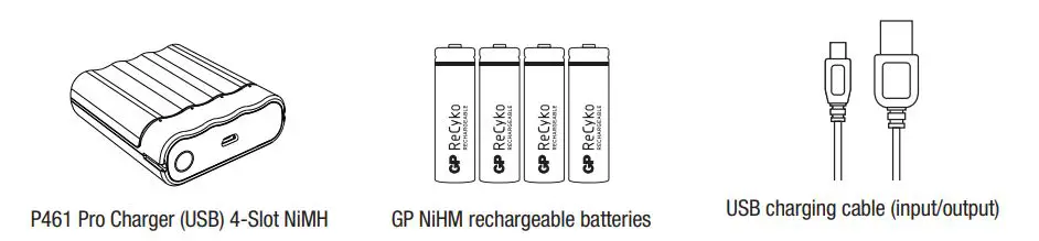 GP ReCyko Pro P461 Pro Charger USB 4-Slot NiMH - Unpacking and checking