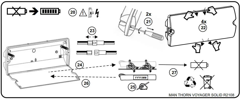 THORN Voyager Solid MS E3-S WH Surface Mounted LED Emergency Lighting luminaire Instruction Manual - Installation
