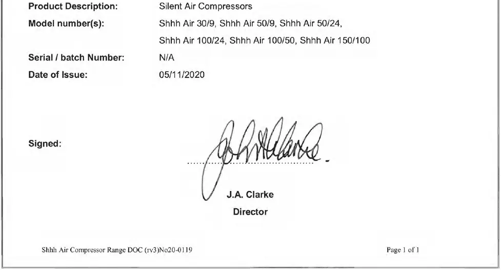 Clarke SHHHAIR 30 Silent Air Compressor fig 22