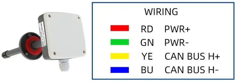 SONBEST QM3788C CAN Bus Wide Range Pipeline Wind Speed Sensor - wiring