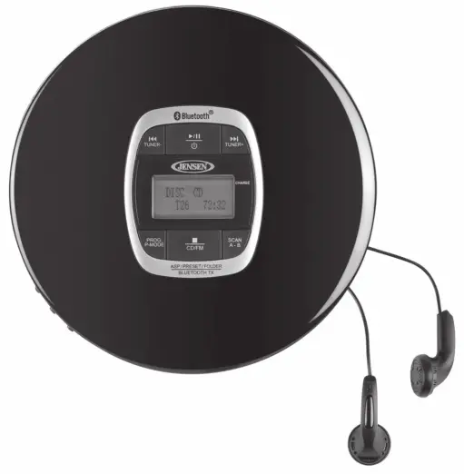 JENSEN CD 60R BT Bluetooth CD Player with Digital FM Radio and Bass Boost
