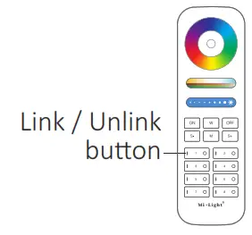 MiBOXER RGBCCT-MZ8-RF 8 Zone MiLight LED RGB and CCT RF Remote - light