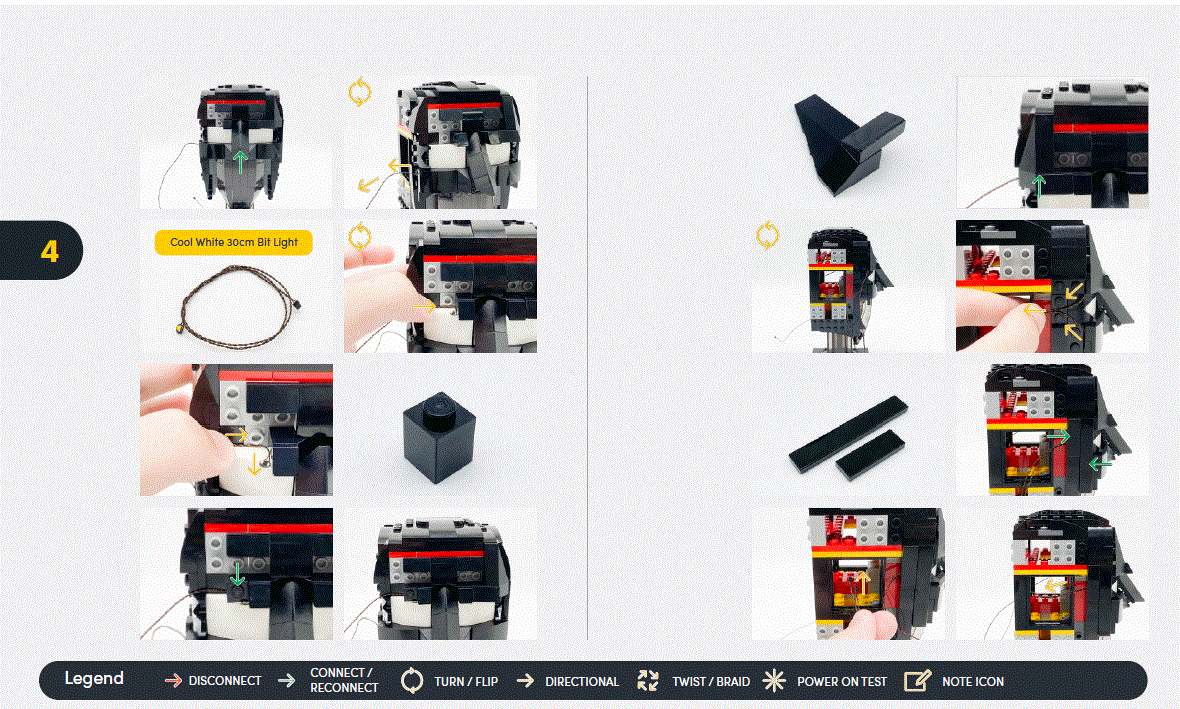 LIGHT MY BRICKS 76182 Batman Cowl Light Kit Installation fig 11