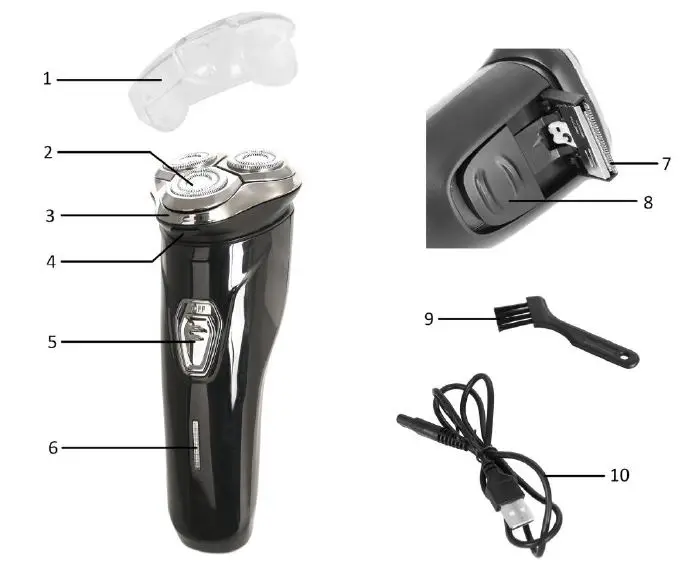 emerio RS-128235 Rechargeable Electric Shaver fig 2