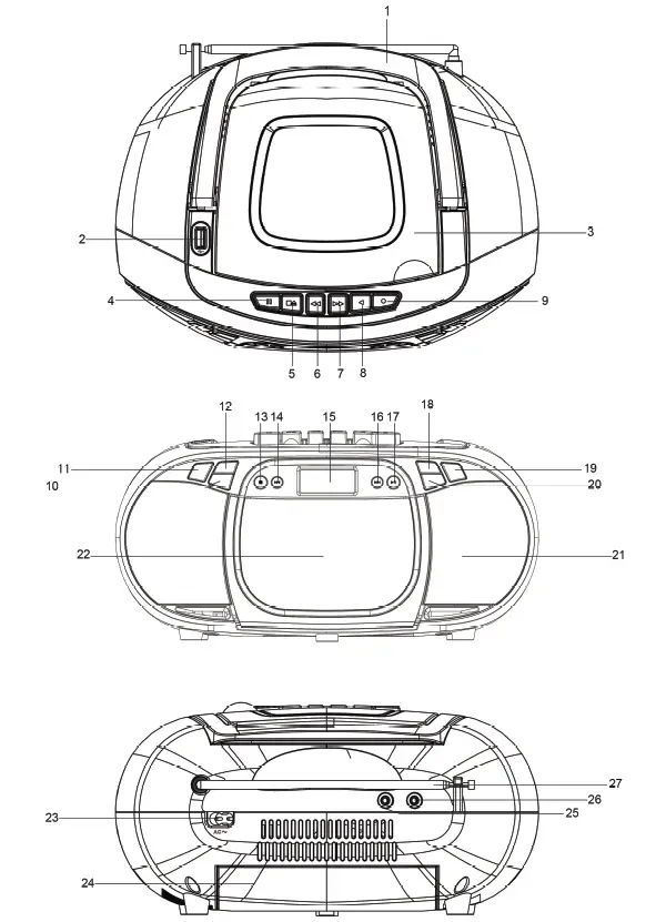JVC RC-E561B-DAB Portable CD Player with CASSETTE-MP3-USB-DAB Plus Bluetooth fig (4)