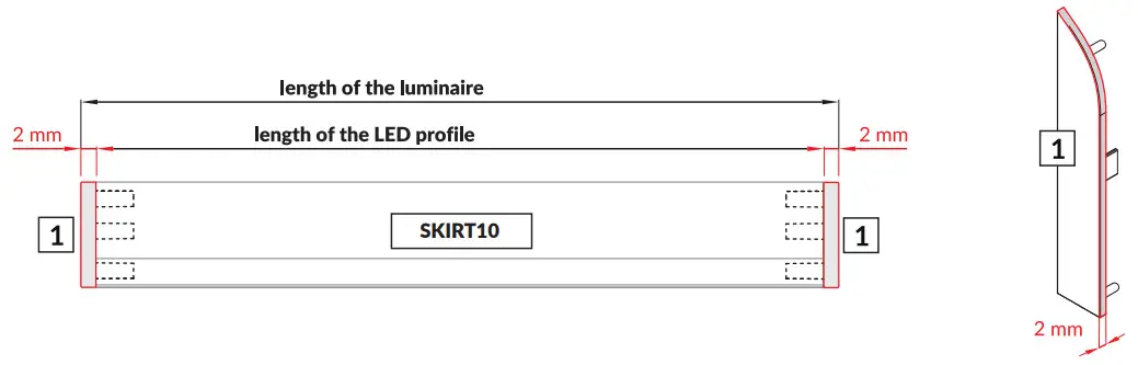 TOPMET SKIRT10 AC2-Q9 LED Aluminum Profile - Fig 2
