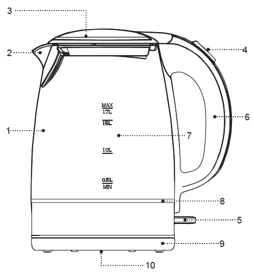 BRAYER BR1030WH Electric Kettle-1