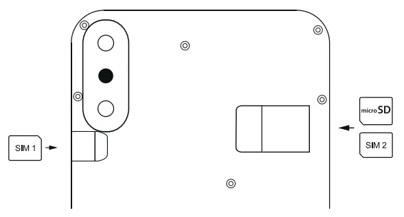 S55 P 202 Smartphone Inserting a SIM Card