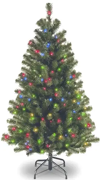 bcp NRV7-301-45 4.5-foot Pre-Lit Artificial Full Christmas Tree
