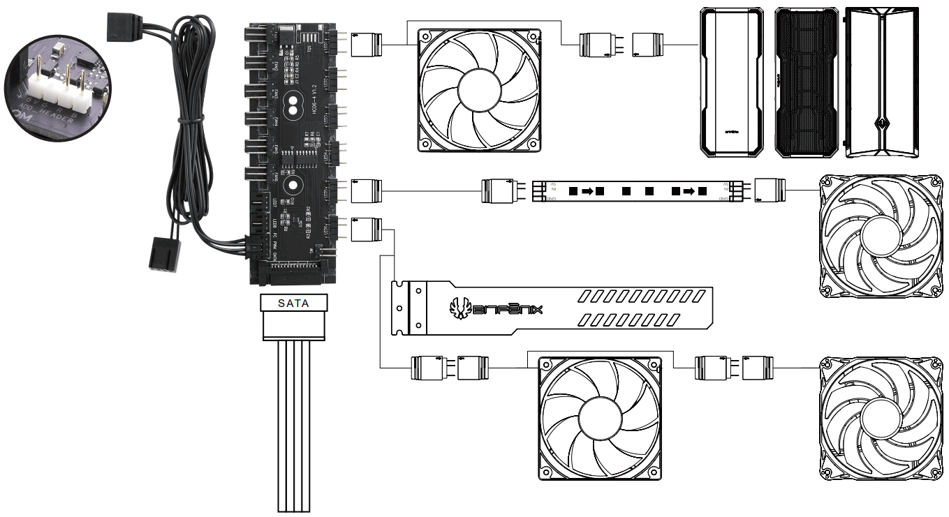 BitFenix Nova Mesh SE TG 4ARGB Crystal Tower Case - FIGUFRE 24