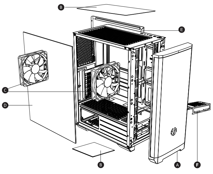 BitFenix Nova Mesh SE TG 4ARGB Crystal Tower Case - FIGUFRE 6