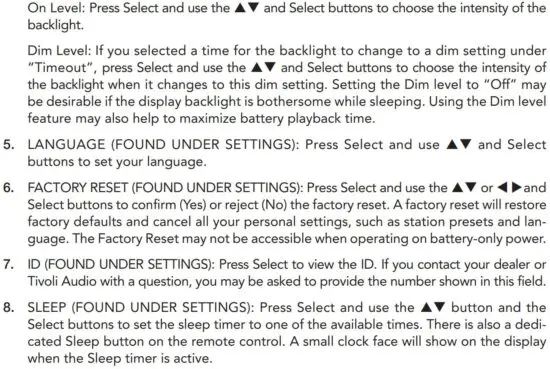 FIG 11 Menu and Specific Features