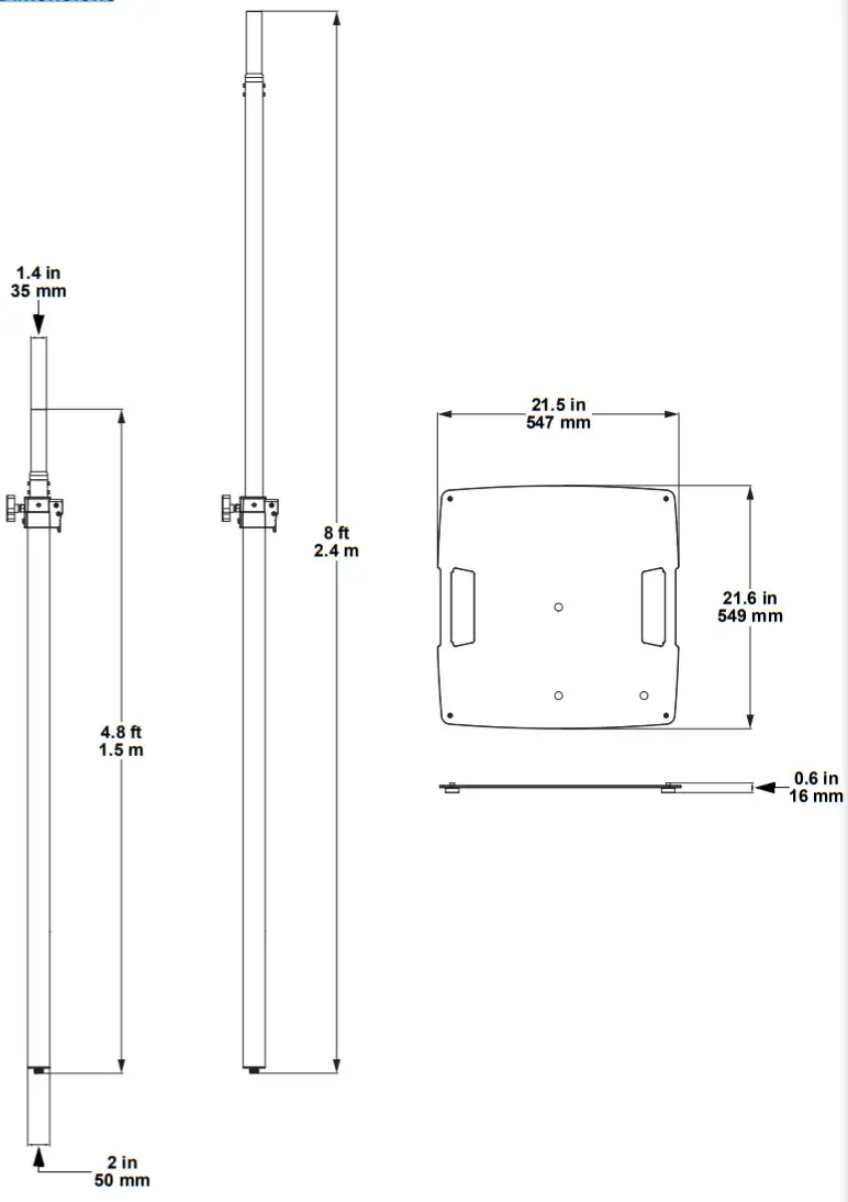 FLEXstand GLS431B CHAUVET DJ - deminision